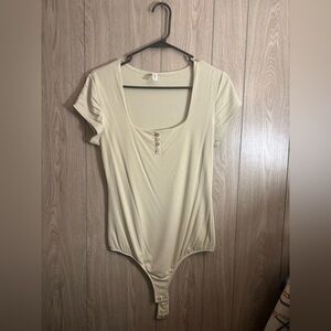 Wishlist Button-Accent Bodysuit